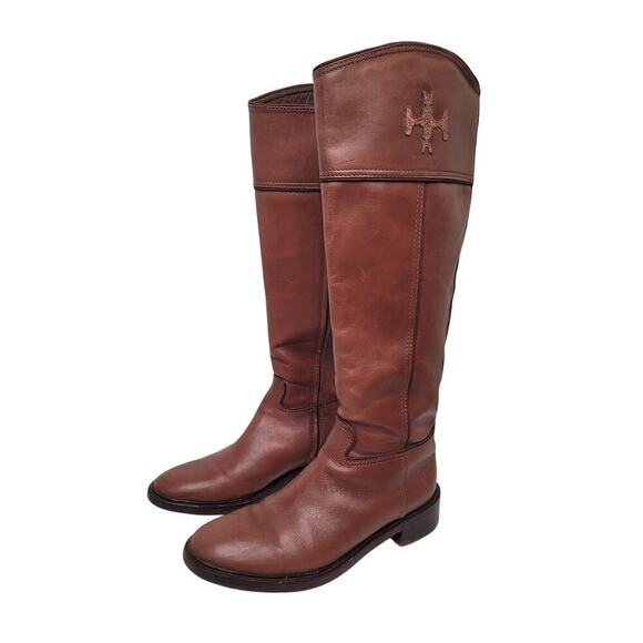 Tory Burch Lowell Leather Riding Boots Size 8.5 M - Picture 1 of 9